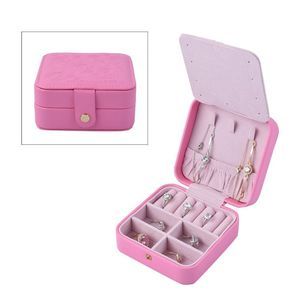 Rose Red Faux Leather Small Jewelry Box with Velvet Anti Scratch Interior